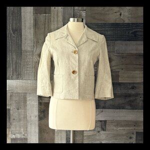 Awada cream linen metallic blazer small old money elegant formal event gorpcore